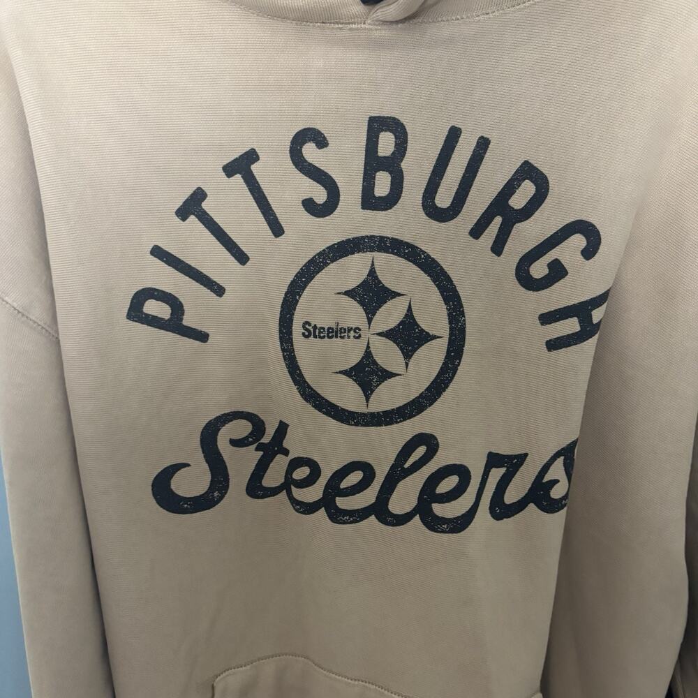 NWT Pittsburgh Steelers Football Hoodie Sweatshirt Large Khaki Men’s Women’s NFL - Picture 4 of 11